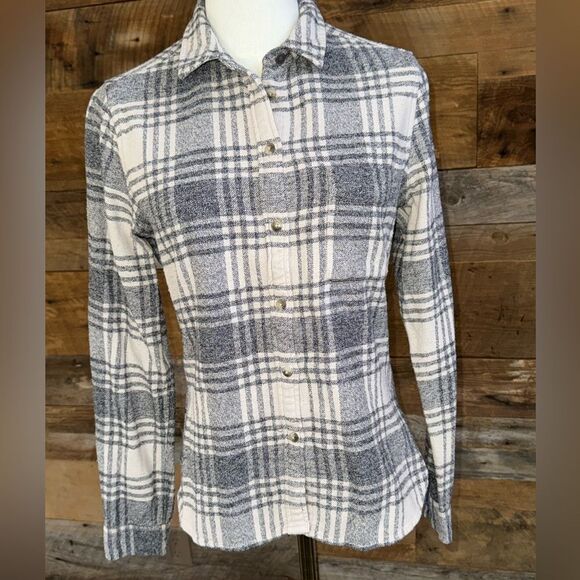 AMERICAN EAGLE 🦅 Grey/off white-flannel 100% cotton slim fit sz s - Picture 3 of 15